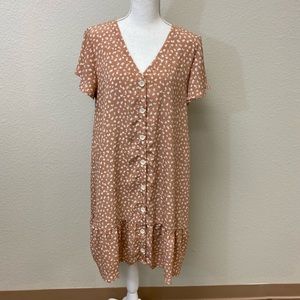 I Love Shift Dress Floral Below Knee